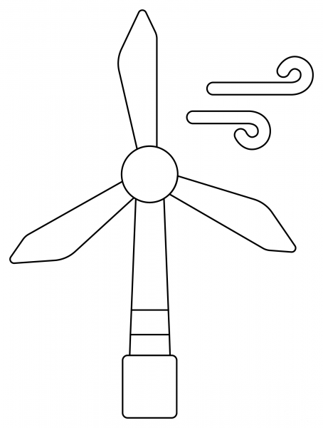 Windmill coloring page image