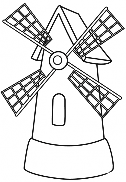 Windmill coloring page image
