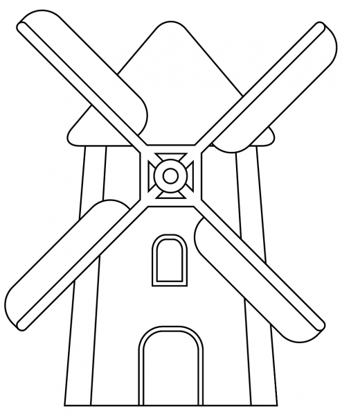 Windmill coloring page image