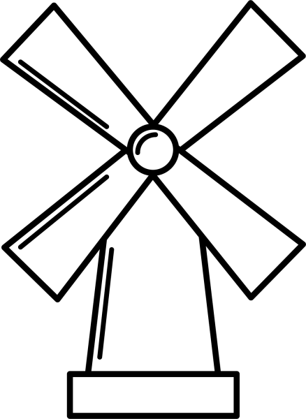 Windmill coloring page image