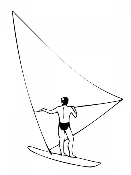 Windsurf coloring page image