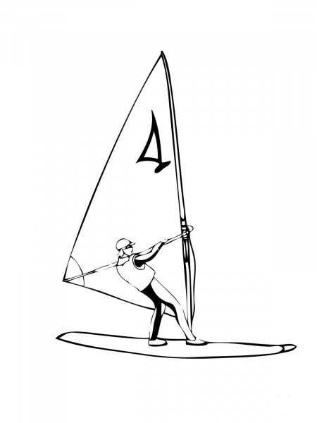 Windsurfer coloring page image