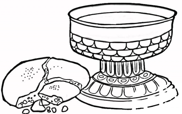 Wine and Bread coloring page image