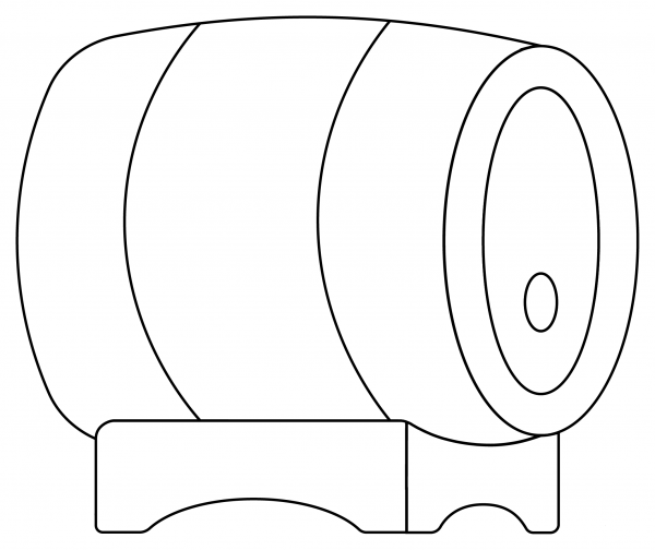 Wine Barrel coloring page image