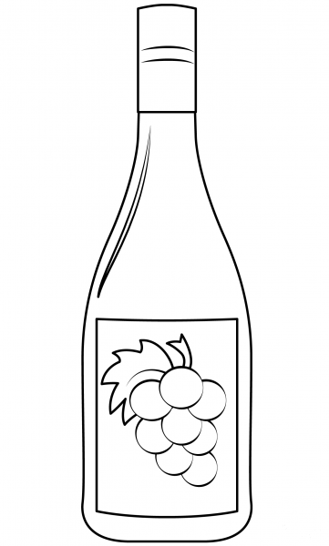 Wine Bottle coloring page image