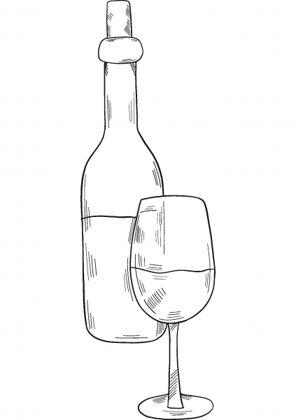 Wine coloring page image