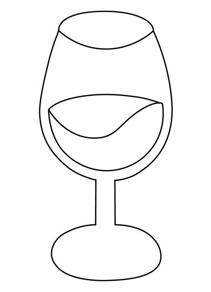 Wine Glass Emoji coloring page image