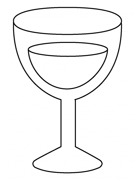 Wine Glass Emoji coloring page image