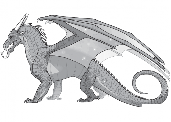Wings of Fire Nightwing Dragon coloring page image