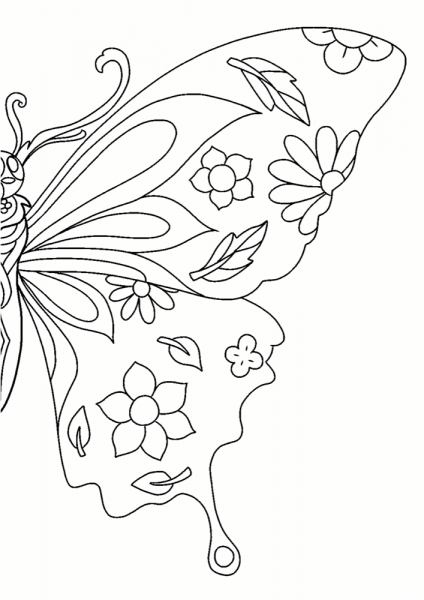 Wings of Freedom Butterfly coloring page image
