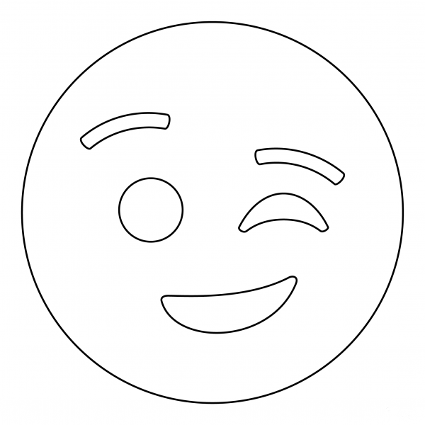 Winking Face coloring page image
