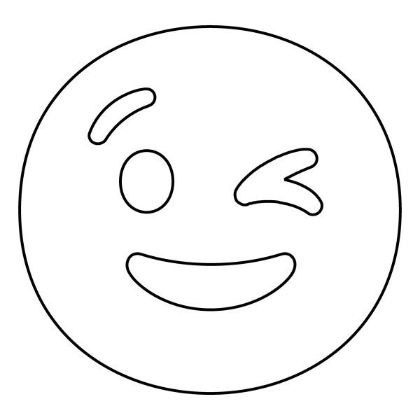 Winking Face Emoji coloring page image