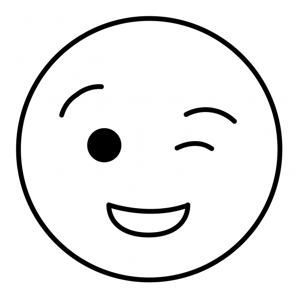 Winking Face Emoji coloring page image
