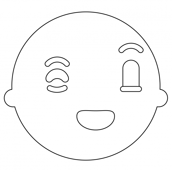 Winking Face Emoji coloring page image