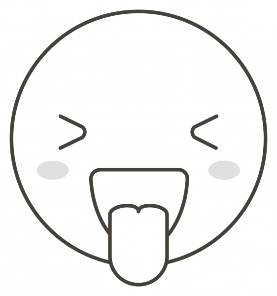 Winking Face with Tongue coloring page image