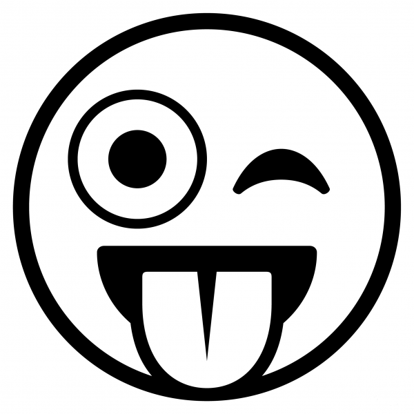 Winking Face with Tongue Emoji coloring page image