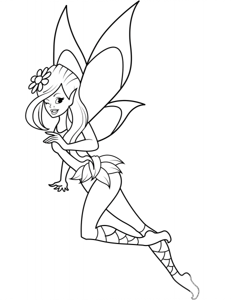 Winking Fairy coloring page image