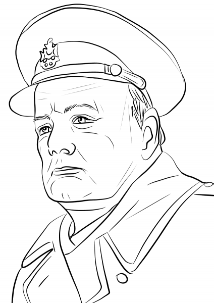 Winston Churchill coloring page image