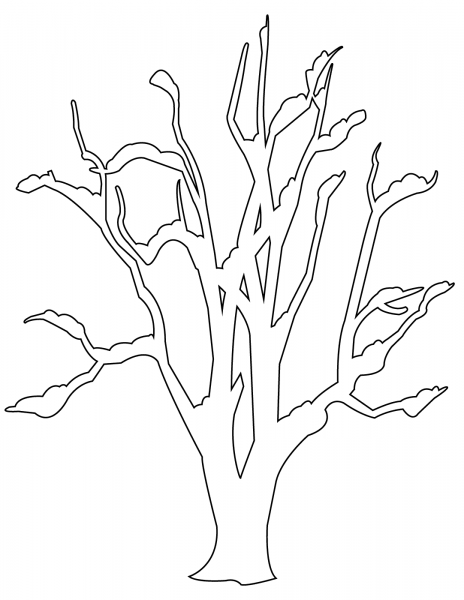 Winter Bare Tree coloring page image