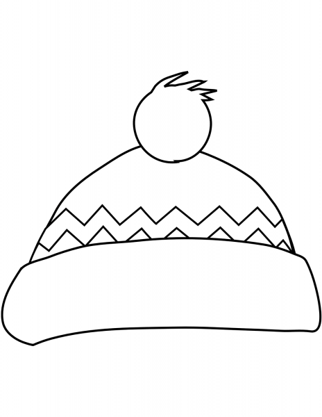 Winter Bobble Hat coloring page image