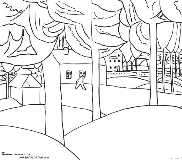 Winter By Kazimir Malevich  coloring page image