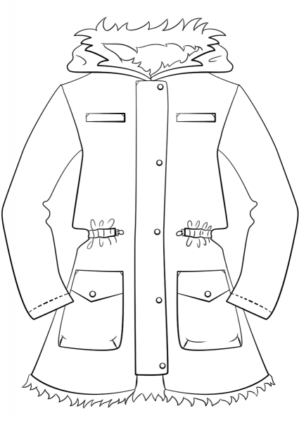 Winter Jacket coloring page image