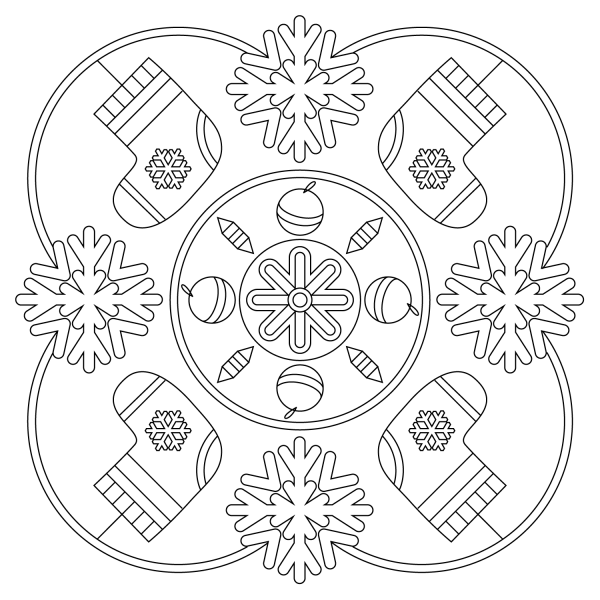 Winter Mandala coloring page image