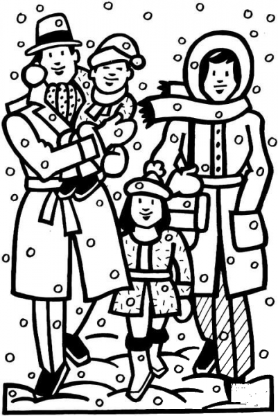 Winter Time  coloring page image