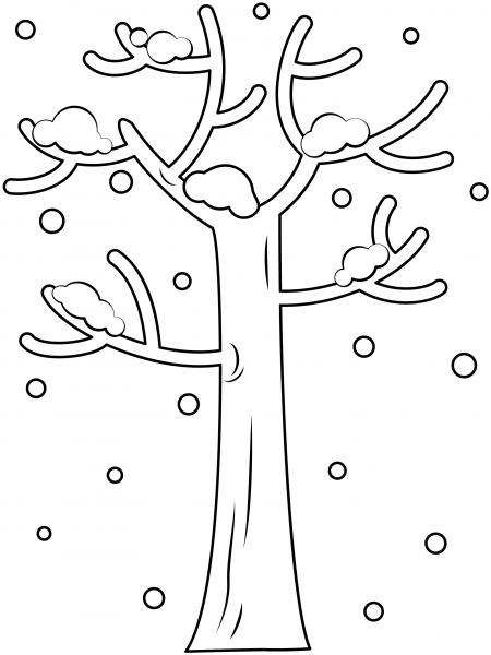 Winter Tree coloring page image