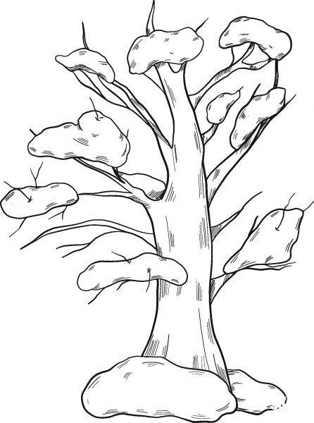 Winter Tree coloring page image