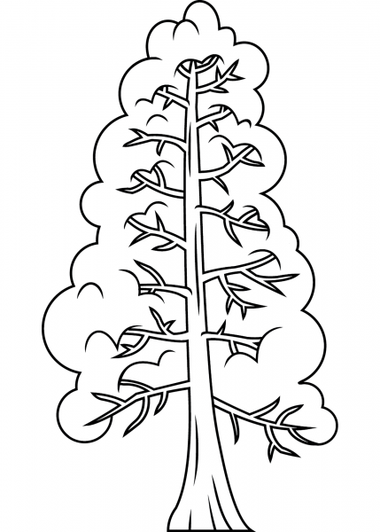 Winter Tree coloring page image