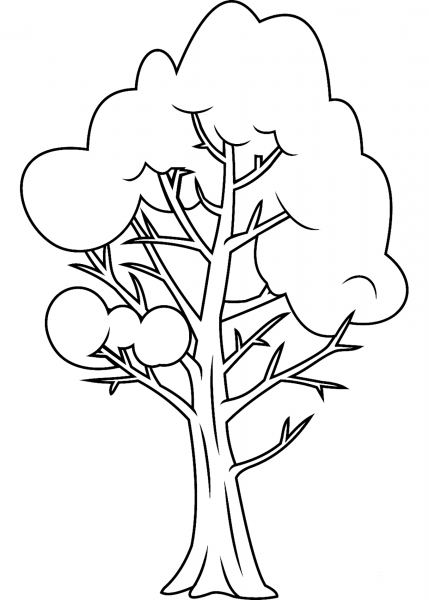 Winter Tree coloring page image