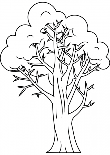 Winter Tree coloring page image