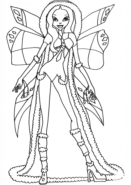 Winx Club Aurora coloring page image