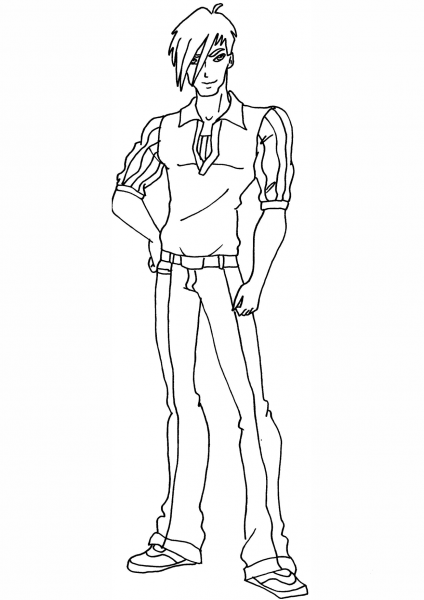 Winx Club Brandon coloring page image