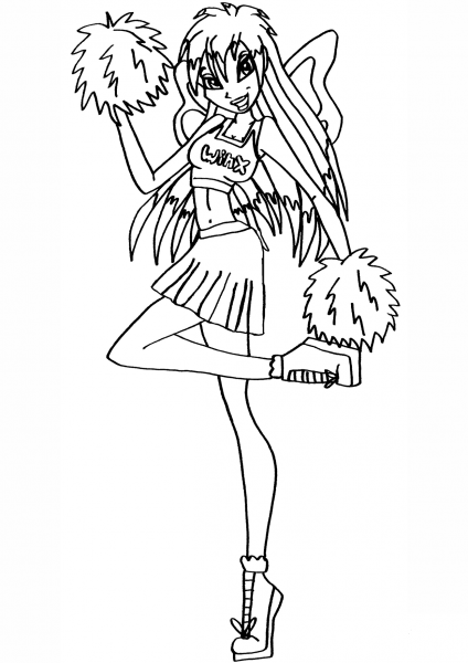 Winx Club Cheerleader Fairy coloring page image