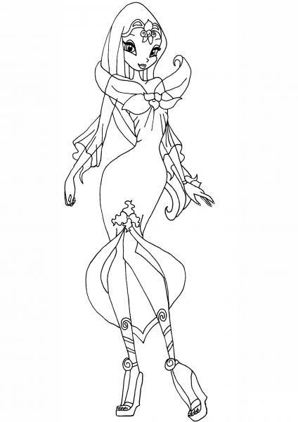 Winx Club Crystal Gown coloring page image