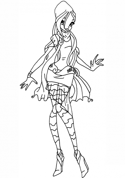 Winx Club Daphne 2 coloring page image