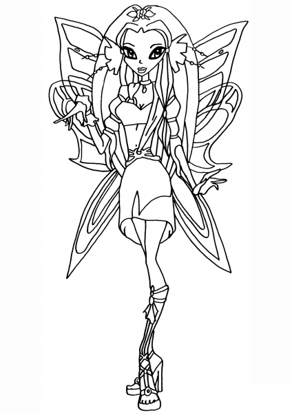 Winx Club Diana Fairy coloring page image
