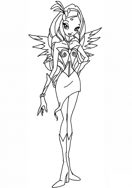 Winx Club Diaspro Fairy coloring page image