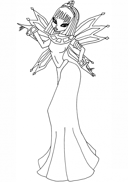 Winx Club Egyptian Fairy coloring page image