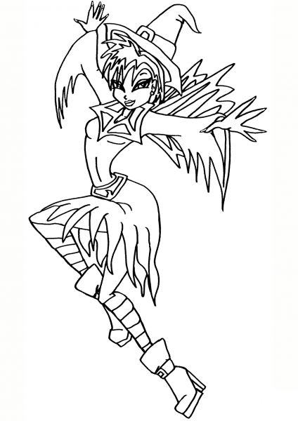 Winx Club Fairy Witch coloring page image