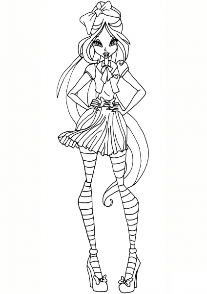 Winx Club Flora School coloring page image