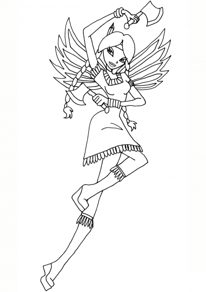 Winx Club Indian Fairy coloring page image