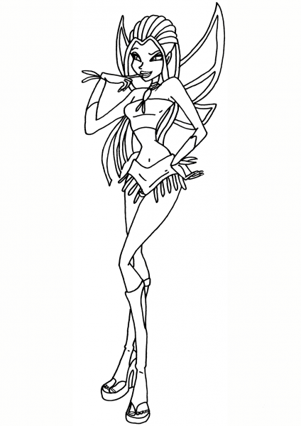 Winx Club Jadija Fairy coloring page image