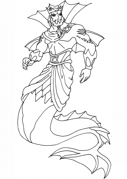 Winx Club King Neptune coloring page image