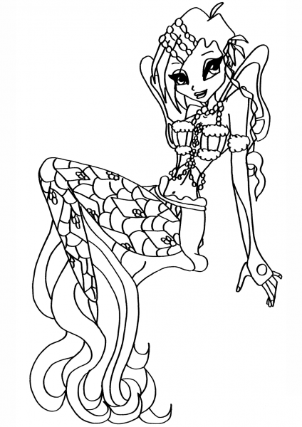 Winx Club Mermaid Tecna coloring page image