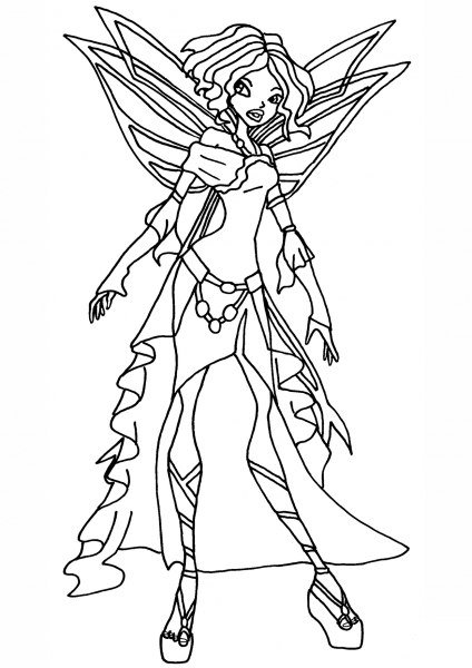 Winx Club Nebula Fairy coloring page image