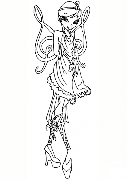 Winx Club Princess Galatea Fairy coloring page image