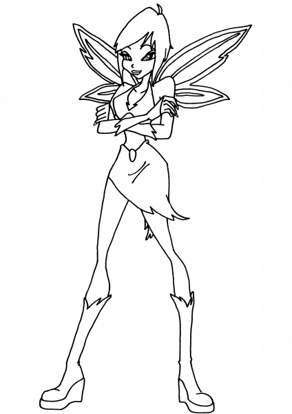 Winx Club Priscilla Fairy coloring page image